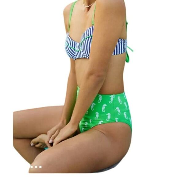 Anthropologie Maeve Seahorse Swim Bottom Green Small - Picture 4 of 5